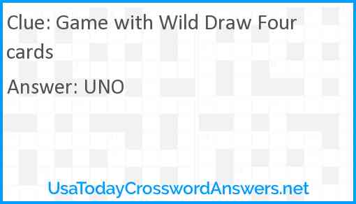 Game with Wild Draw Four cards Answer