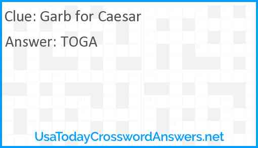 Garb for Caesar Answer