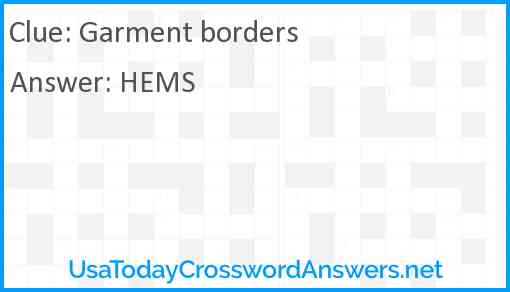 Garment borders Answer