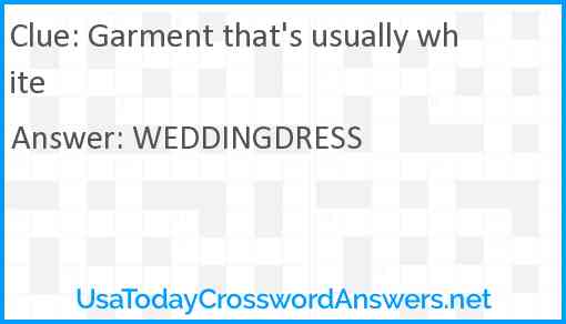 Garment that's usually white Answer