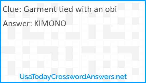 Garment tied with an obi Answer