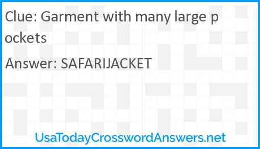 Garment with many large pockets Answer