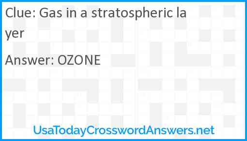 Gas in a stratospheric layer Answer