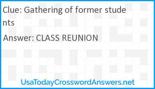 Gathering of former students Answer