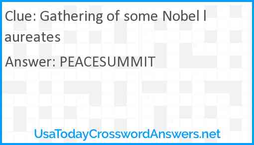 Gathering of some Nobel laureates Answer