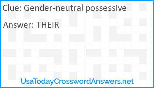 Gender-neutral possessive Answer