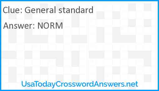 General standard Answer