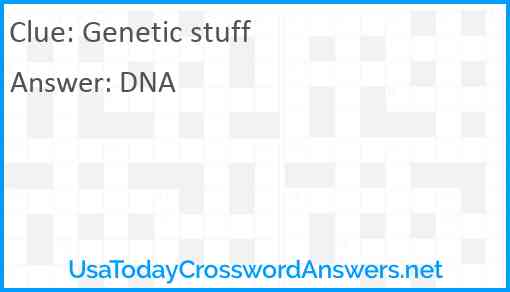Genetic stuff Answer