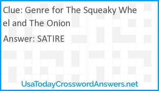 Genre for The Squeaky Wheel and The Onion Answer