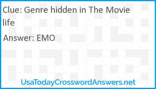 Genre hidden in The Movielife Answer