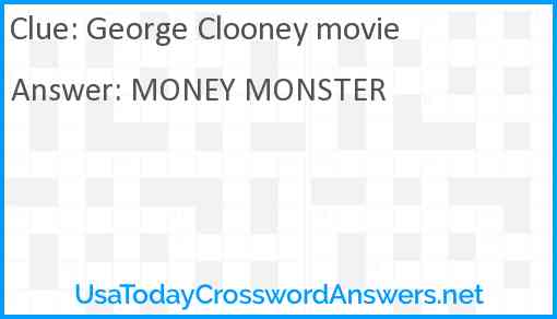 George Clooney movie Answer