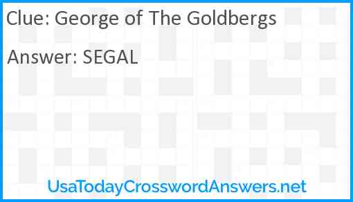 George of The Goldbergs Answer