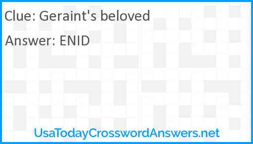 Geraint's beloved Answer