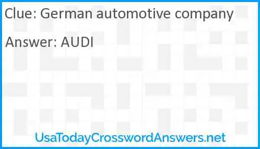 German automotive company Answer