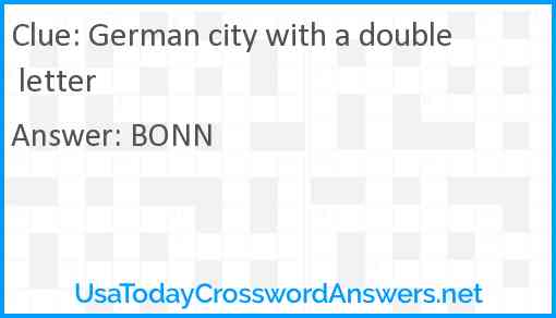 German city with a double letter Answer