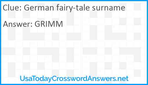 German fairy-tale surname Answer