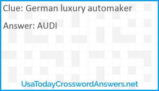 German luxury automaker Answer