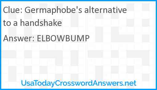 Germaphobe's alternative to a handshake Answer