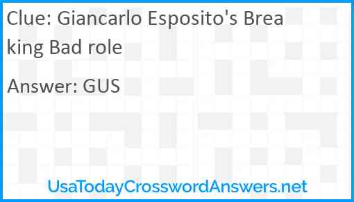 Giancarlo Esposito's Breaking Bad role Answer