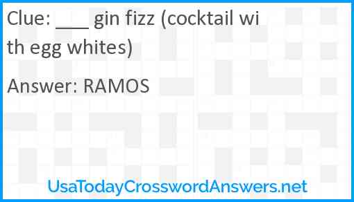 ___ gin fizz (cocktail with egg whites) Answer