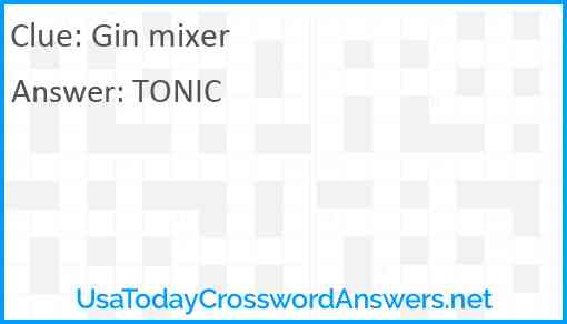 Gin mixer Answer