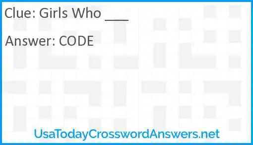 Girls Who ___ Answer