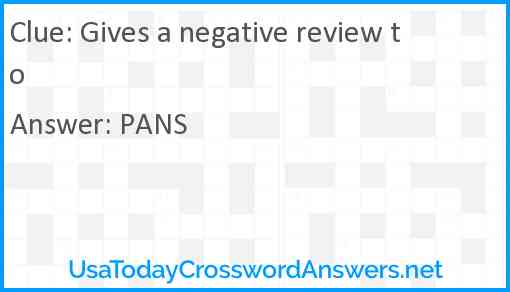 Gives a negative review to Answer