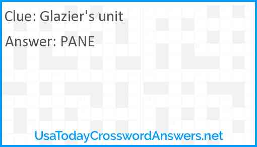 Glazier's unit Answer