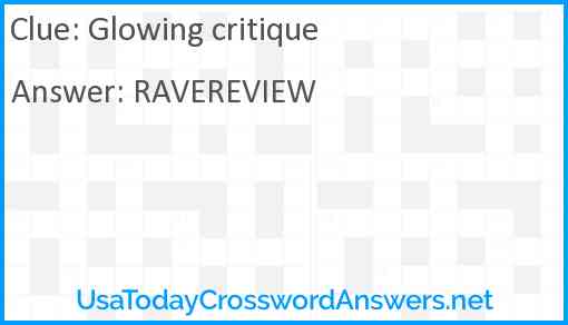 Glowing critique Answer