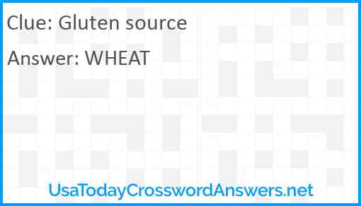 Gluten source Answer