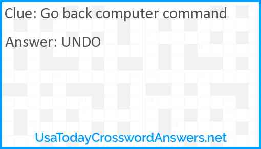 Go back computer command Answer