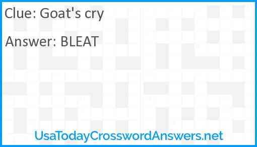Goat's cry Answer