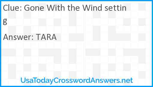 Gone With the Wind setting Answer