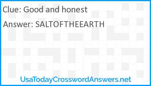 Good and honest Answer