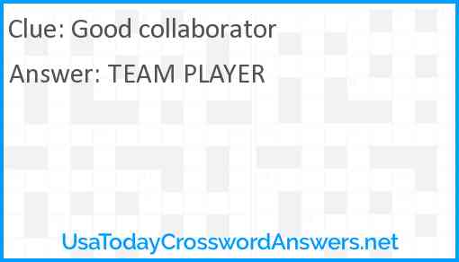 Good collaborator Answer