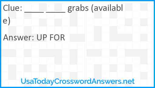 ____ ____ grabs (available) Answer