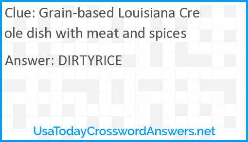 Grain-based Louisiana Creole dish with meat and spices Answer