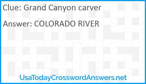 Grand Canyon carver Answer