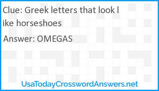 Greek letters that look like horseshoes Answer