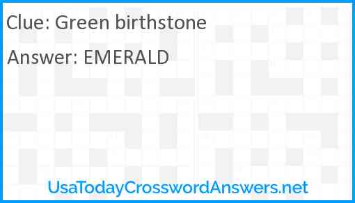 Green birthstone Answer