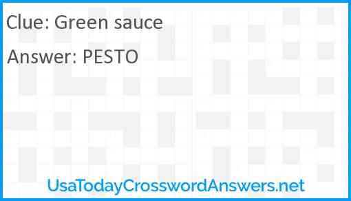 Green sauce Answer
