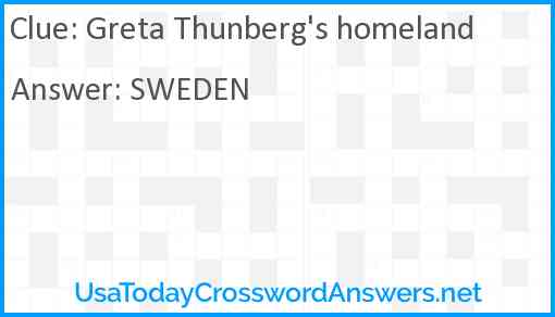Greta Thunberg's homeland Answer