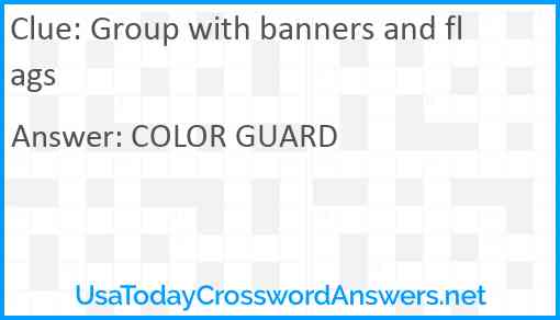 Group with banners and flags Answer