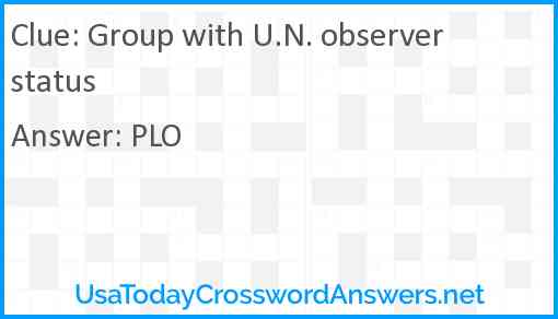 Group with U.N. observer status Answer