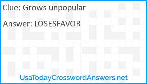 Grows unpopular Answer