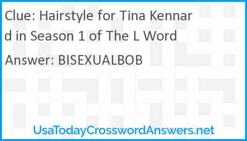 Hairstyle for Tina Kennard in Season 1 of The L Word Answer