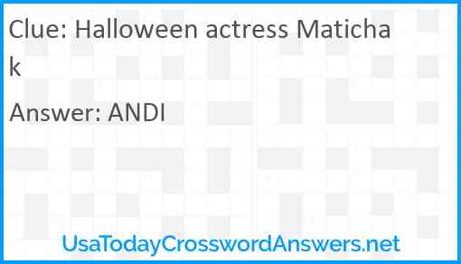 Halloween actress Matichak Answer
