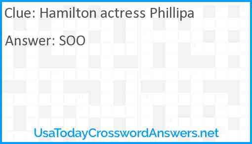 Hamilton actress Phillipa Answer