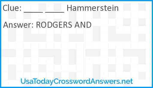 ____ ____ Hammerstein Answer