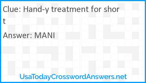 Hand-y treatment for short Answer